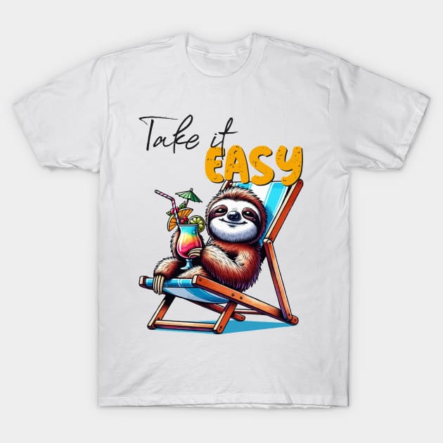 Take it easy, cute sloth gift T-Shirt by Country Gal